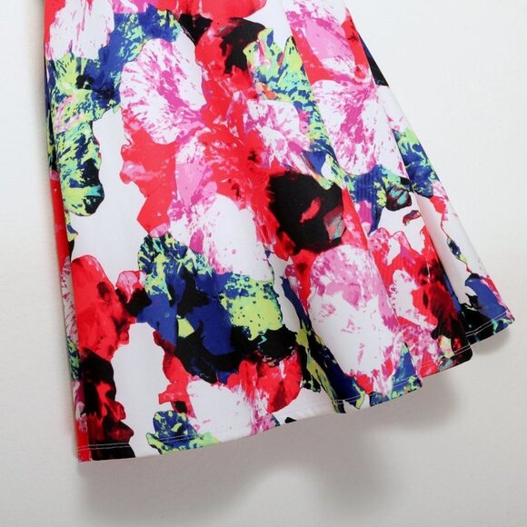 Milly x Design Nation Rosabella Fit Flare Floral Short Sleeve Mini Dress Size 2 - Picture 4 of 10